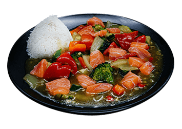 Produktbild Gebratenes Gemüse mit Lachs