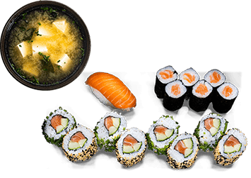 Produktbild Single Lachs Menü + Miso Suppe